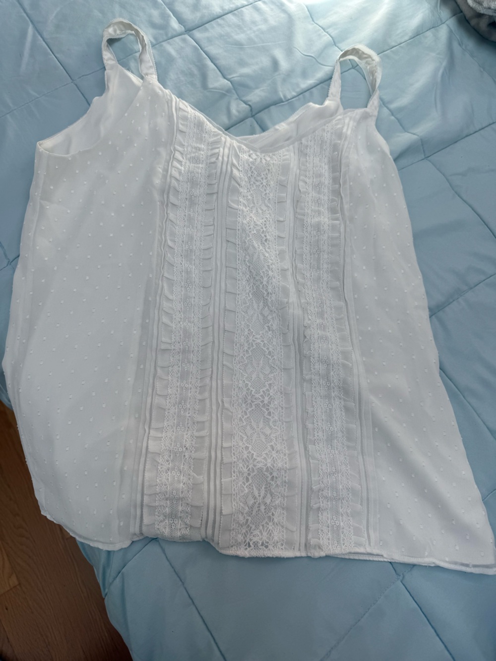 White House Black Market White Swiss Dot Camisole Tank